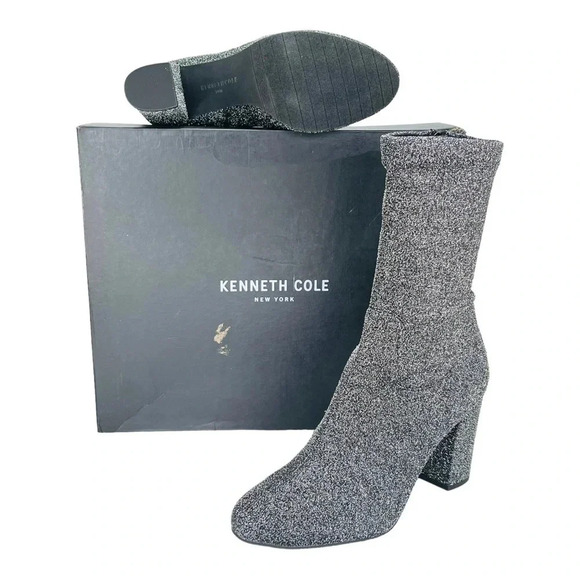 Kenneth Cole Alyssa Metallic Pewter Shimmer Womens Bootie Size 10M - Picture 9 of 9